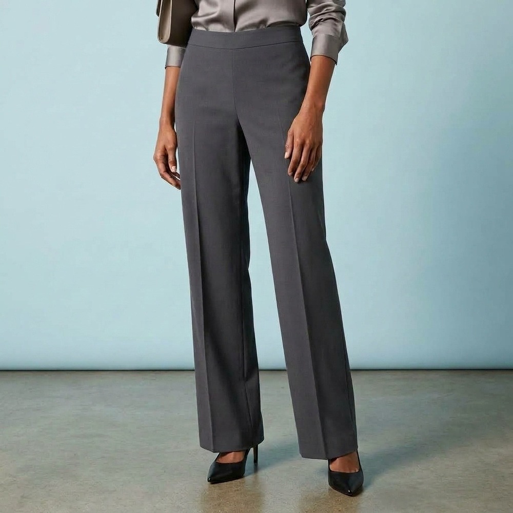 ARMANI COLLEZIONI Women Pants 12 Gray Virgin Wool Quiet Luxury Professional